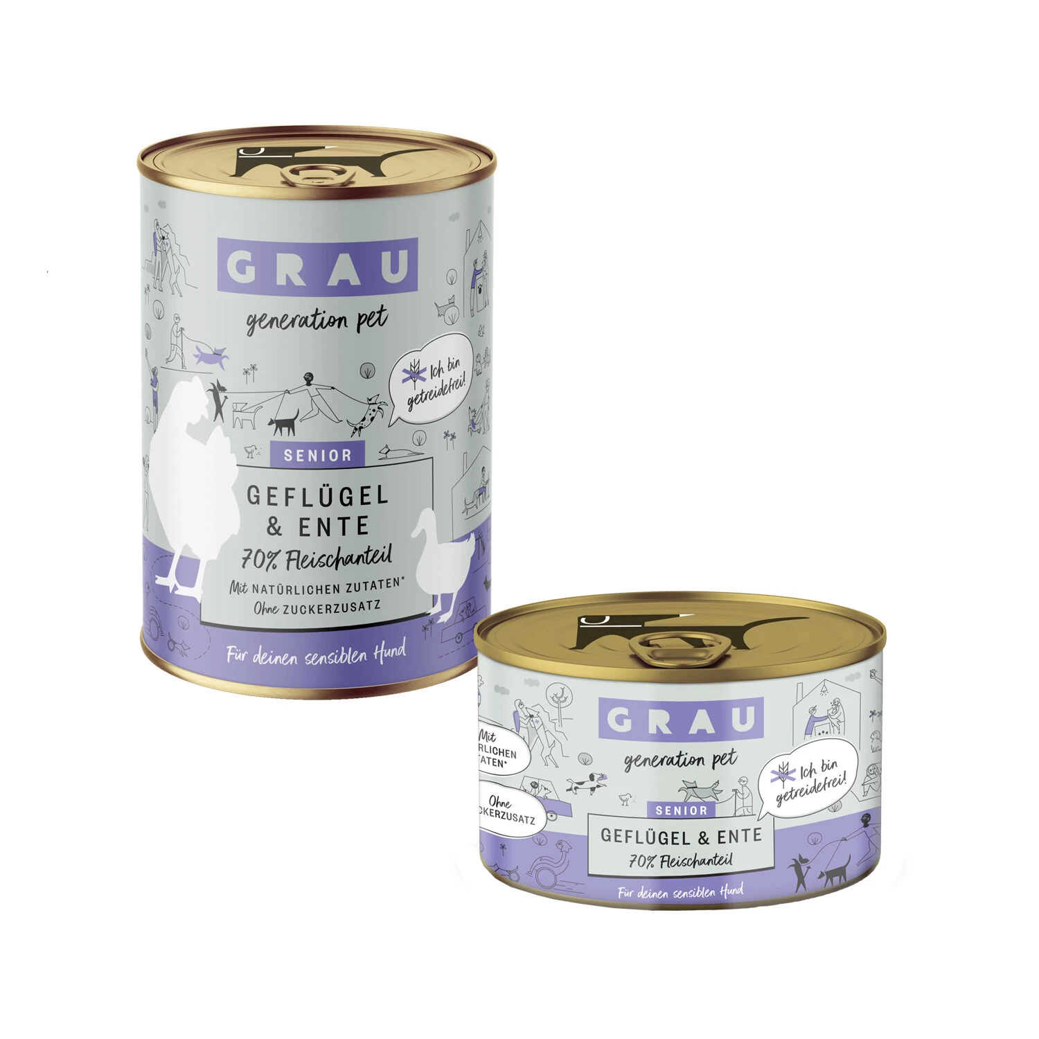 Grau Excellence Senior Hondenvoer - Gevogelte En Eend - Blik - Afbeelding 3