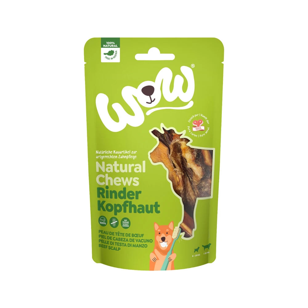 WOW! Natural Chews Rundvlees Hoofdhuid - Afbeelding 2